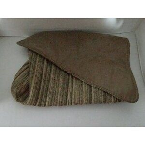 Vintage Daffodil 100% Silk Striped Clutch Bag With Flap Closure